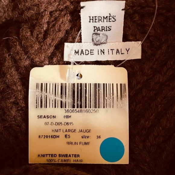 Hermes Elegant Tan Cowl Neck Sweater - Picture 6 of 11